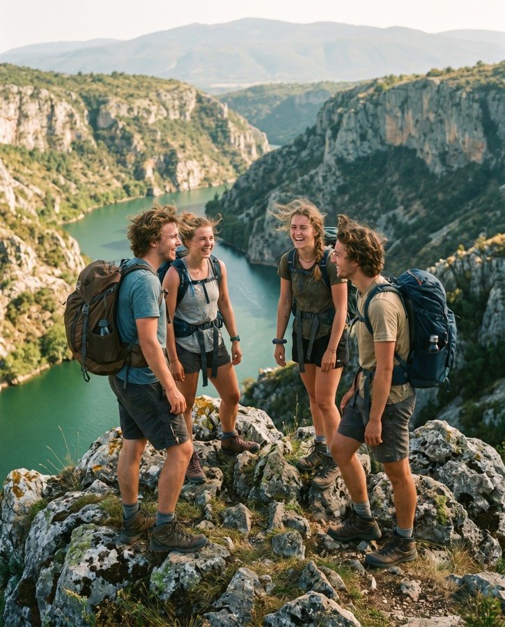 Prijatelji na razgledni točki nad sotesko